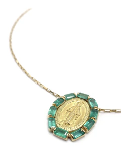 Colar nossa senhora das graças esmeralda brasileira - comprar online