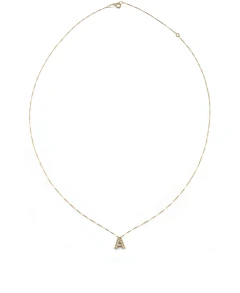 Colar letra A com diamante