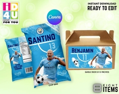 Football Birthday Party Bundle, Soccer party favors editable, Editable Canva Chip Bag, Capri, Wrappers on internet