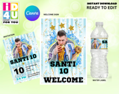 Messi Party Favors Bundle Editable