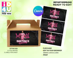 Messi Gable Box Label Editable, Party Gift Box Label Editable, Birthday Gable box editable
