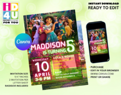 Birthday Party Invitation Editable, Birthday editable Invitation, Editable Canva Invitation