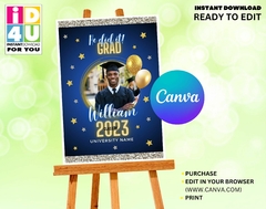 Image of Graduation Class of 2023 Editable Bundle with Picture, Graduation Party Favors