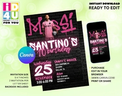 Messi Birthday Party Editable Invitation, Messi editable Invitation, Editable Canva Invitation