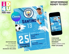 Football Birthday Party Invitation Editable, Football editable Invitation, Editable Canva Invitation