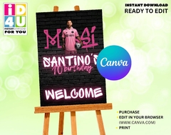 Messi Editable Welcome Poster, Messi Editable Digital Poster, Messi Editable Welcome Sign