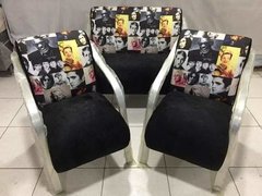 Jogo De Cadeiras Decorativa 1 E 2 Lugares Cores Variadas - comprar online