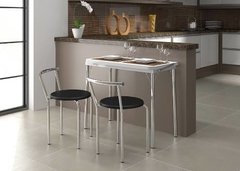 Mesa Dobrável Com 2 Banquetas Pretas - comprar online