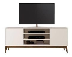 Rack Para Tv Até 60 Retrô Pés Madeira Maciça Titan Branco na internet