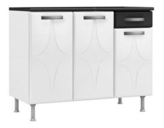 Balcão Cozinha Com Tampo 3 Portas 1 Gaveta Rubi na internet