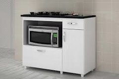 Armário balcão para cooktop 4 ou 5 bocas 2 portas 1 gaveta Benetil