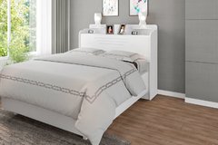 Cabeceira Casal com Sapateira/Prateleira Retrátil e Tomadas Julia Framar - comprar online