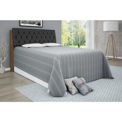 Cabeceira Cama Box Queen Com Armário Malbec/Preta Isis - comprar online