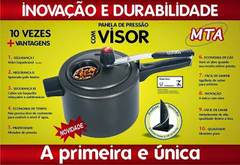 Panela de Pressão com Visor Mostrador de Vidro 6,0 Litros MTA - R&F Colchões e Móveis