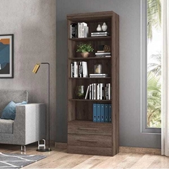 Estante Livreiro Multiuso com 2 Gavetas Qmovi
