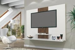 Painel para TV 42 Flex com Prateleiras Don Branco/Amêndoa