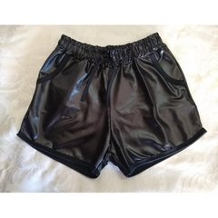 Shorts Couro Fake Cirre Boxer Preto - comprar online