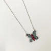 Colar com Pingente Borboleta Cravejado