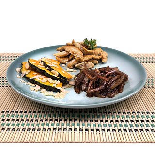 Tiras de Frango, Abóbora Grelhada e Cebola Caramelizada (250g)