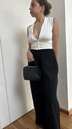 Top botones blanco