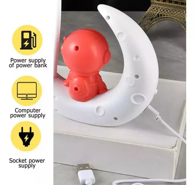 Lampara De Noche Astronauta Luna Recargable Luz Led - Tienda Peques - Artículos para Bebes - Juguetes - Rodados & Mas
