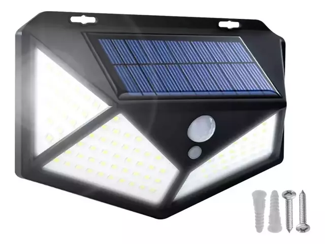 Aplique Reflector Solar Led Panel Recargable 100 w LED
