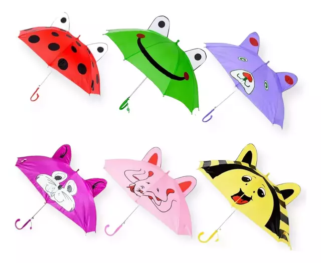 Paraguas Infantil Con Diseño Animales Lluvia con animales - Tienda Peques - Artículos para Bebes - Juguetes - Rodados & Mas