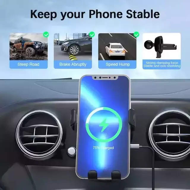 Soporte Para Auto Porta Celular Carga Rapida Inalambrica 15w - Tienda Peques - Artículos para Bebes - Juguetes - Rodados & Mas
