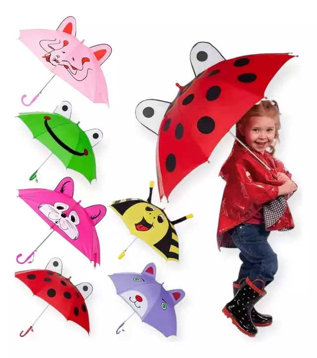 Imagen de Paraguas Infantil Con Diseño Animales Lluvia con animales