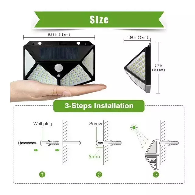 Aplique Reflector Solar Led Panel Recargable 100 w LED - comprar online