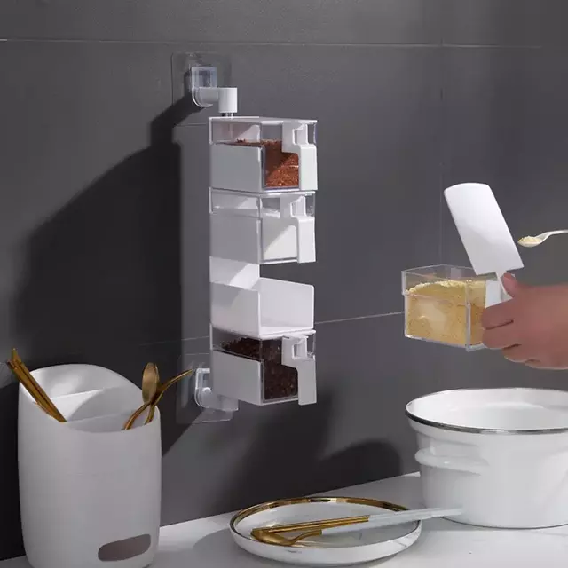 Organizador Especiero Condimentos Pared Movible Con Cuchara - tienda online