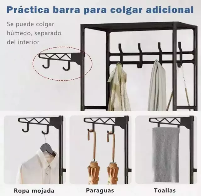 Rack Organizador Ropa Perchero Zapatera Closet Organizador - comprar online
