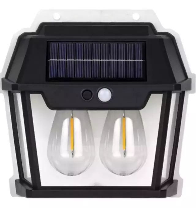 Aplique Solar Reflector 2 Focos Luz Led Con Sensor