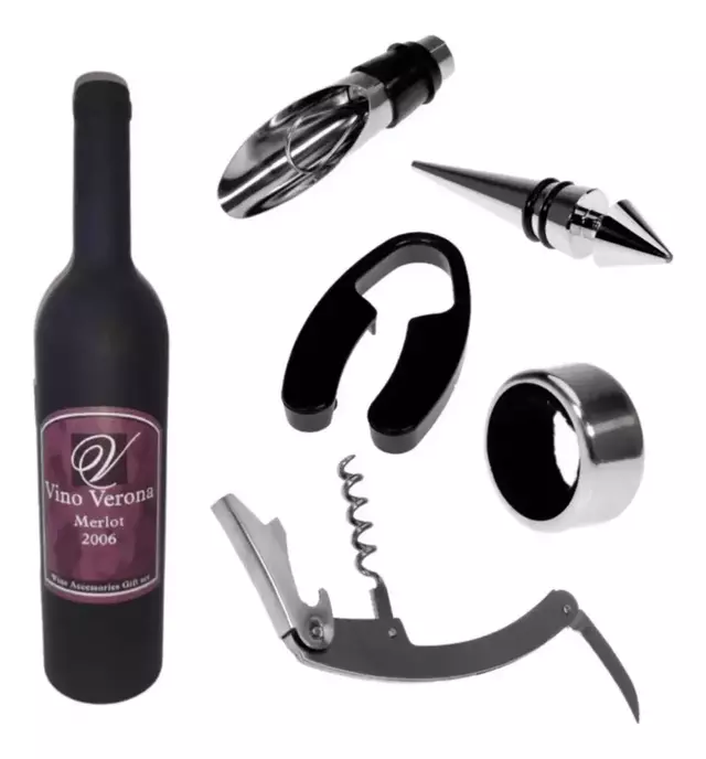 Set Accesorios De Vino Juego De Abridor De Botellas 5 Pz