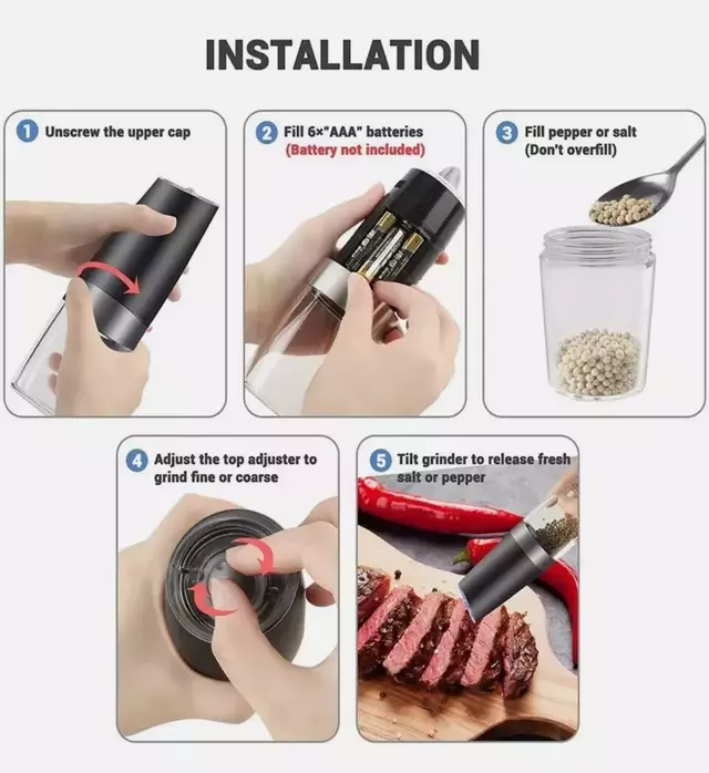 Imagen de Pimentero Molinillo Automático Sal Pimienta Con Luz Led