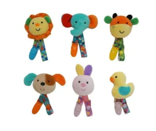 Portachupete Con Peluche Suave Y Sonajero Cadena Woody Toys