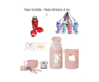 Botella Termo Infantil Acero 500ml 2 En 1 Sorbete Vaso Funda