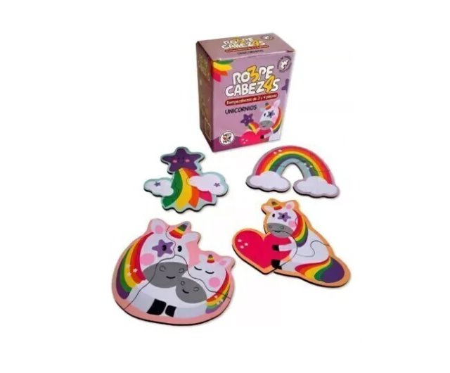 Rompecabezas Puzzle Unicornios 3 Y 4 Pzs Madera Didactico