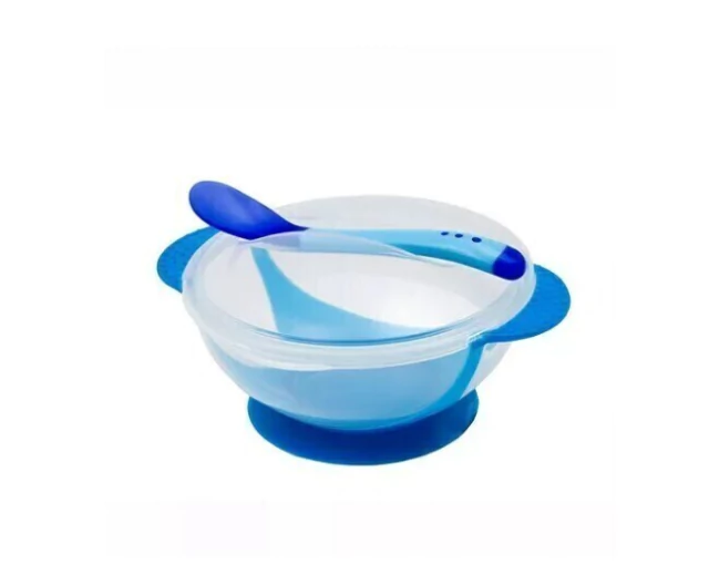 Plato Bowl Con Sopapa, Tapa Y Cuchara Para Bebes Pure Comida