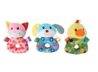 Peluche Sonajero De Animales Con Aro De Agarre Woody Toys