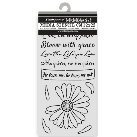 Stencil grueso 12x25 - DAISY ART , Me quiere no me quiere - comprar online