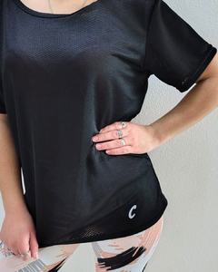 Remera Manga Corta (Corpofit Negra) en internet