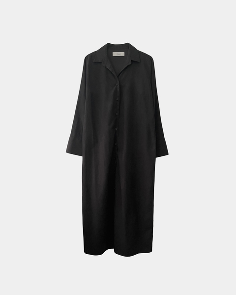 Camisero cupro midi negro - comprar online