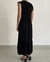 Vestido volados jabot negro - tienda online