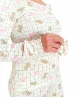 Pijama Feminino Longo Xadrez Cat. - loja online