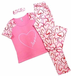 Pijama Feminino Longo Manga Curta Love. - Annafour