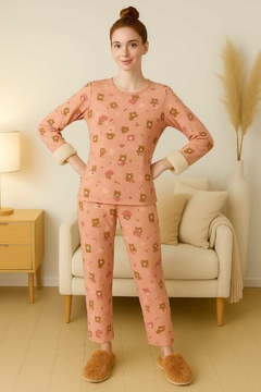 Pijama Feminino Longo Rosa Chá com Pelo - (cópia) - Annafour