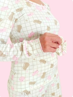 Pijama Feminino Longo Xadrez Cat.
