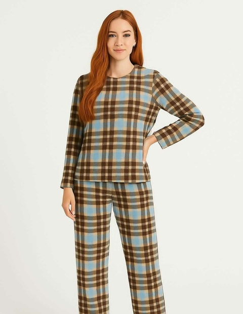 Pijama Feminino Longo Xadrez Soft - comprar online