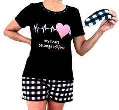 Pijama Feminino Manga Curta Black - Annafour